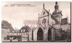 Postcard Old Church and Gray Sours Prefecture Upper Saone Picturesque