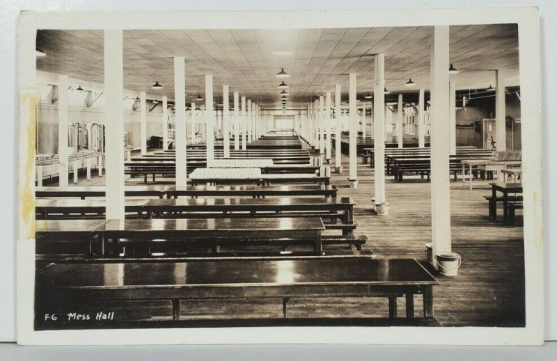 Farragut Naval Station RPPC Mess Hall c1940s Postcard P16