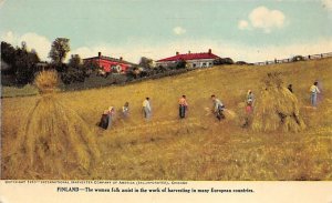 Finland Women Folk Assist In The Work of Harvesting Unused 