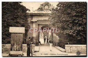 Old Postcard Caen Le Chateau Main Gate Militaria