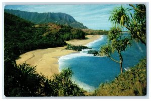 c1960's Aerial View Lumahai Beach Vistas Garden Island Kauai Hawaii HI Postcard