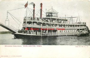 Riverboat Steamer Columbia at Burlington, Iowa, EC Kropp