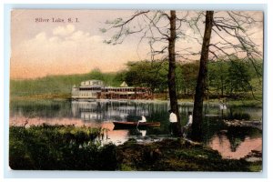 VIEW OF SILVER LAKE STATEN ISLAND NEW YORK NY POSTCARD (KK13)