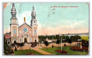 Saint Anne de Beaupré Cathedral Quebec Canada DB Postcard O16