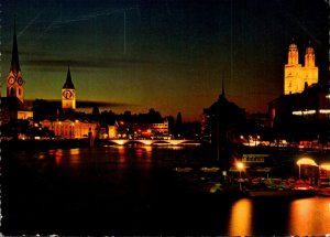 Switzerland Zurich Bei Nacht View At Night