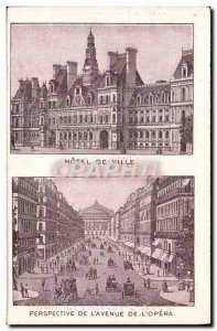 Old Postcard From The Perspective Of The 39Avenue & # & # 39Opera Paris