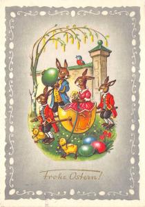 BG20737 rabbit humanized with chick and egg ostern easter   germany