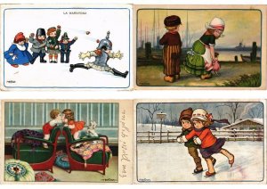 BERTIGLIA A. ARTIST SIGNED CHILDREN COMIC 7 Vintage Postcards (L5866)