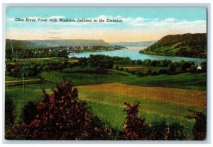 1941 Scenic View Ohio River View Madison Indiana Distance Ohio Vintage Postcard 