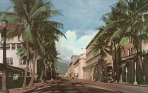 Vintage Postcard 1948 Bishop Street Downtown Honolulu Modern Office Buildings HI