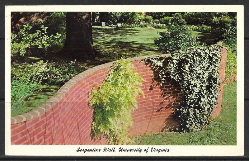 Virginia, Charlottesville - University Of Virginia - Serpentine Wall - [VA-059]