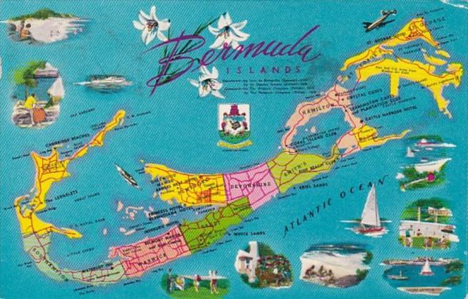 Map Of The Bermuda Islands 1960