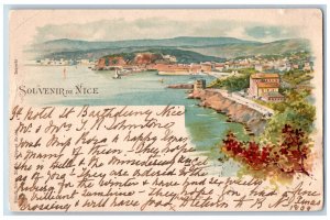 France Postcard Souvenir De Nice General View Boat Landing 1899 Posted Antique