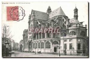 Old Postcard Paris Saint Eustache Church
