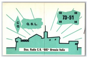 Postcard QSL CB Ham Radio Amateur Card From Brescia Italia Italy 