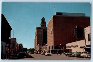 Rochester Minnesota MN Postcard Downtown Looking West On 2nd Street c1960's Cars