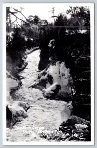Mellon Wisconsin~Bad River Canyon~Copper Falls State Park Real Photo PC~RPPC
