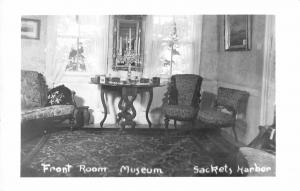 Sackets Harbor New York front room local museum real photo vintage pc (Z10435)