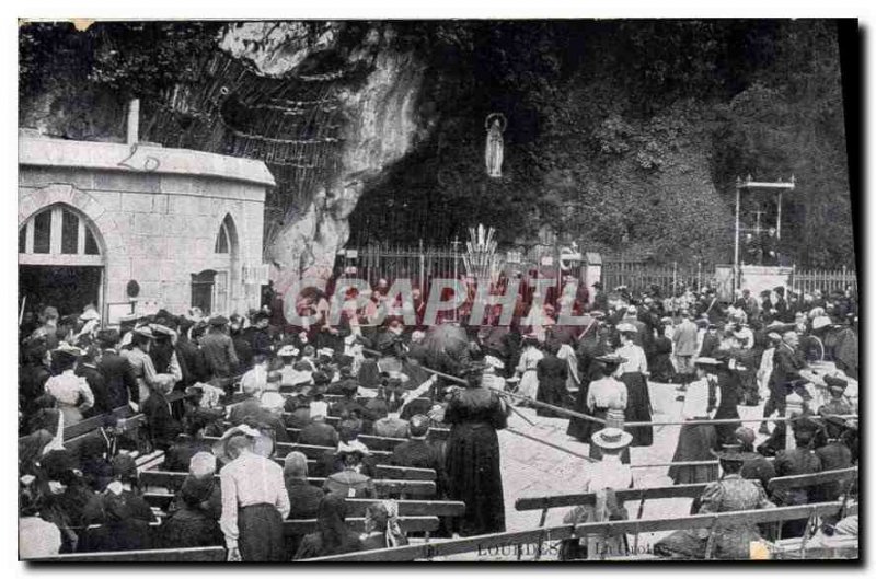 Old Postcard Lourdes Grotto