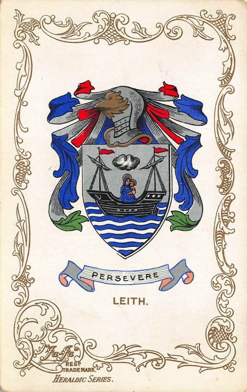 Persevere Leith Coat of Arms Heraldic Series Postcard