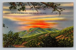 Sunrise Over Blue Ridge Mountains From Skyline Drive Virginia Unposted Linen