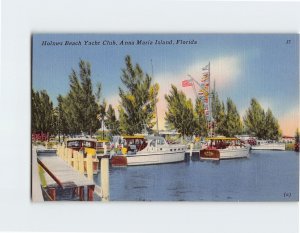 Postcard Holmes Beach Yacht Cluba, Anna Maria Island, Florida