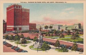 South Carolina Providence The Mall Showing The Biltmore Hotel and Depot