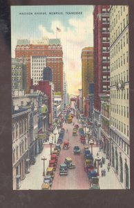 MEMPHIS TENNESSEE DOWNTOWN MADISON AVENUE STREET SCENE VINTAGE POSTCARD