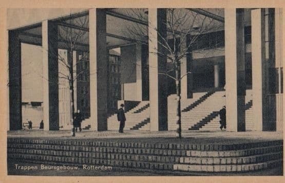 Trappen Beursgebouw Rotterdam Antique Postcard