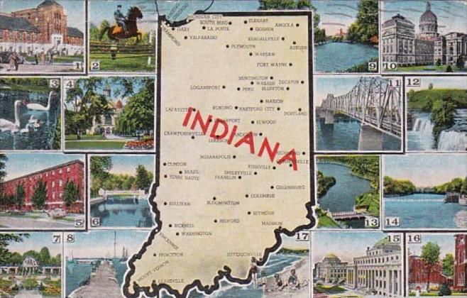 Map Of Indiana 1950