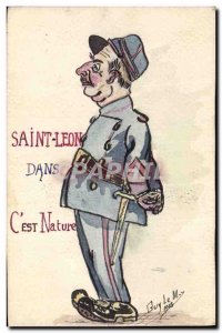 Old Postcard Fancy (drawing hand) Saint Leon in C # & Nature 39est