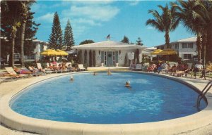 Fort Lauderdale Florida 1960s Postcard Georgian Court Motel Swimming Pool