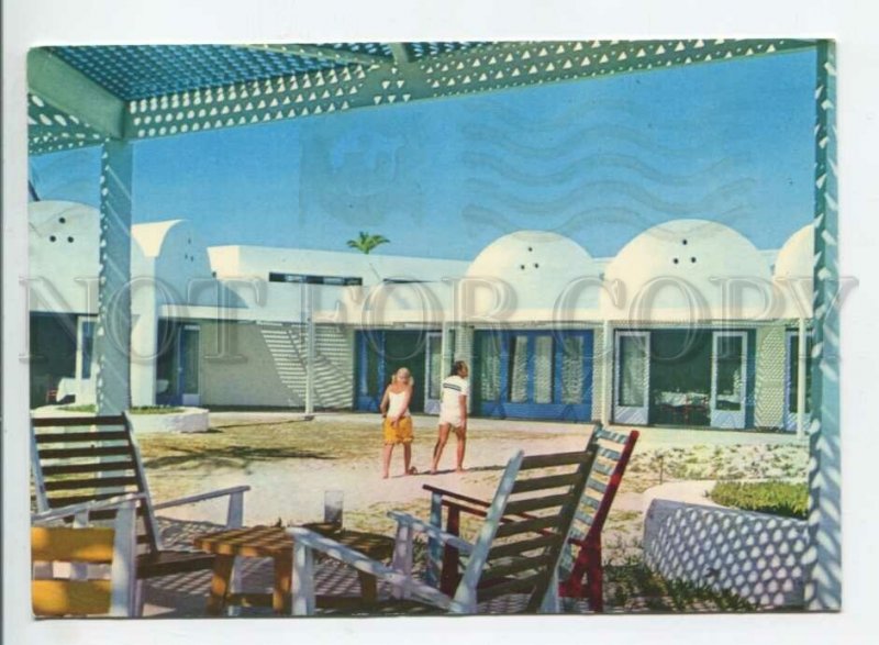 441016 Tunisia 1965 year Djerba Tanit Hotel RPPC to Germany advertising