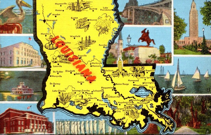 Louisiana Map With Multi VIews