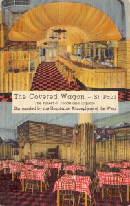 Linen Postcard The Covered Wagon Restaurant in St. Paul, Minnesota~124513