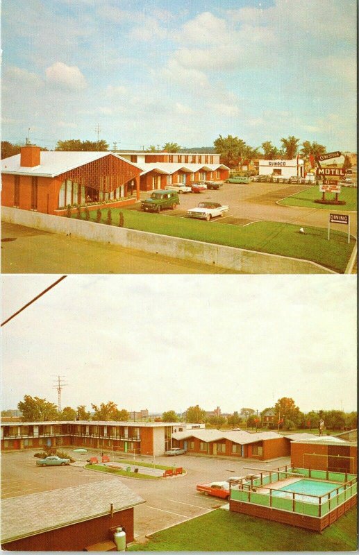 Conestoga Motel Kitchener Ontario Canada Exterior Air Dual View Postcard UNP VTG 