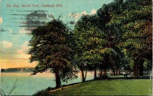 Postcard WIS Oshkosh The Bay, North Park 1912 A7