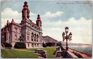 The Casino Monte Carlo France Winter Health Resort Castle Grounds Postcard