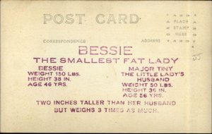 Circus Sideshow Freak etc BESSIE Smallest Fat Lady Little People c1920 RPPC