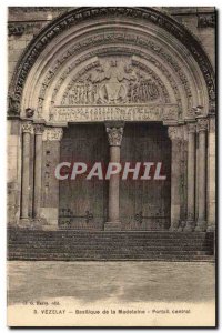 Postcard Old Vezelay Basilica Madeleine Central portal