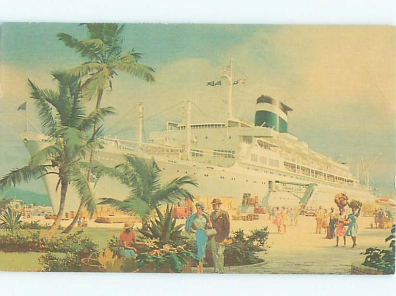 Pre-1980 BOAT SCENE The Grace Line Cruise Ship Boat AF3765