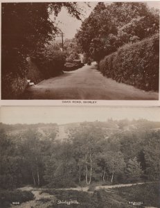 Shirley Hills Oaks Road 2x Surrey Old RPC Postcard s