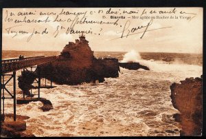 France Postcard - Biarritz - Mer Agitee Au Rocher De La Vierge   RS832