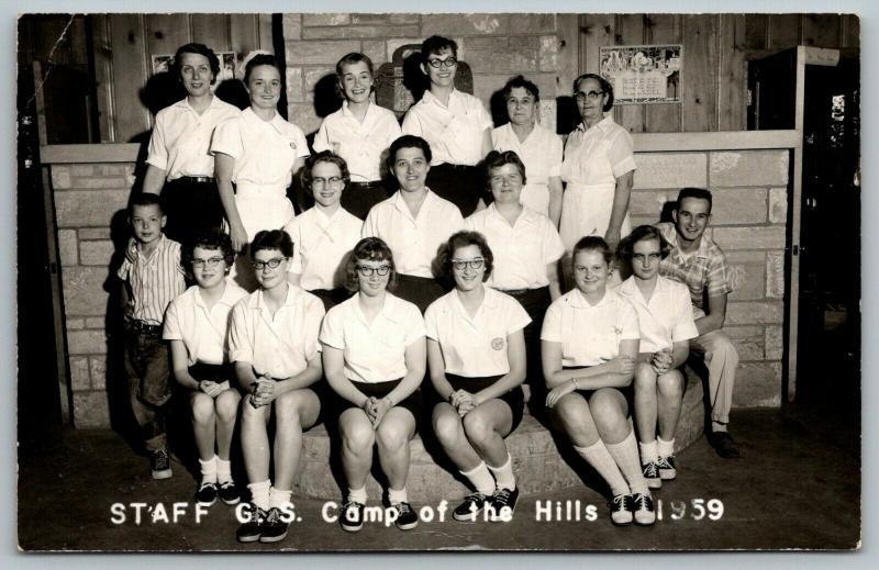 Jefferson South Dakota~Girl Scout Camp of the Hills Staff~It Rest Time~1959 RPPC 