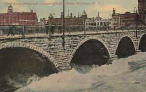 Genesee River High Water at Court Street Bridge Rochester New York pm 1911 - DB