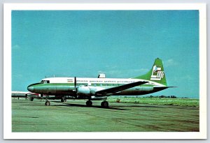 Airplane Postcard Lineas Aereas Guinea Equatorial Convair CV440 in Madrid EG11