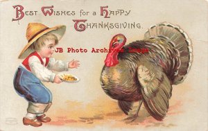 Thanksgiving, IAP 1908, Ellen Clapsaddle, Boy Offers Turkey Plate of Food