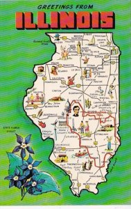 Greetings From Illinois With Map