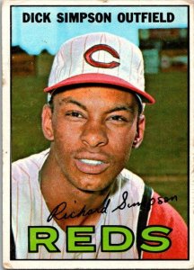 1967 Topps Baseball Card Dick Simpson Cincinnati Reds sk2173