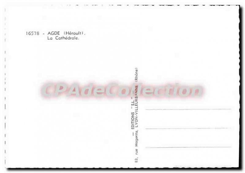 Postcard Modern Agde Cathedral